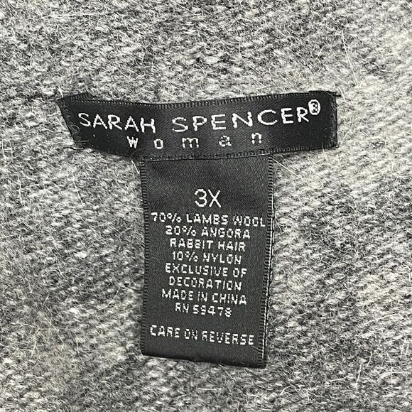 Sarah Spencer Women Cardigan Sweater Size 3X Lambs Wool Angora Blend M243 -17 - Picture 6 of 13